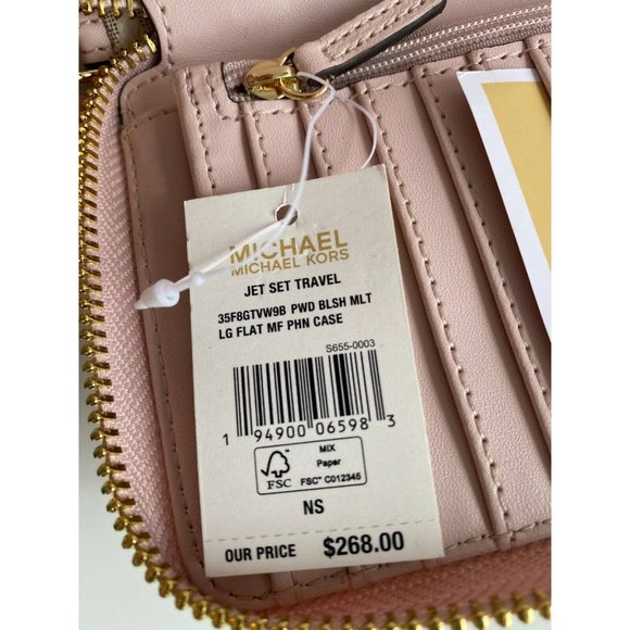 Brand New Michael Kors Jet Set Travel Wallet (PWD BLSH MLT) - Picture 5 of 5